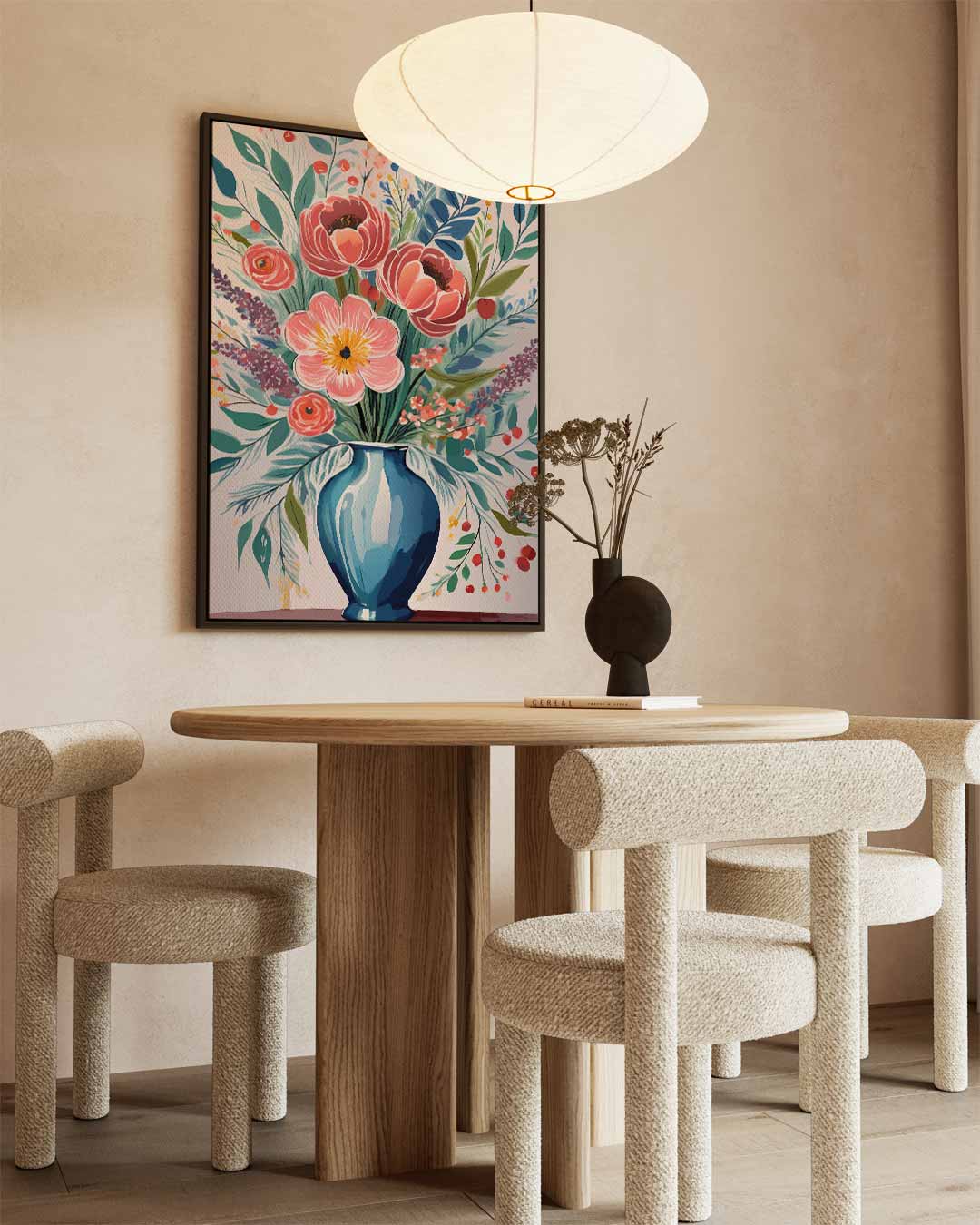 Bloeiende Vaas – staande wandkunst voor woonkamer of interieur