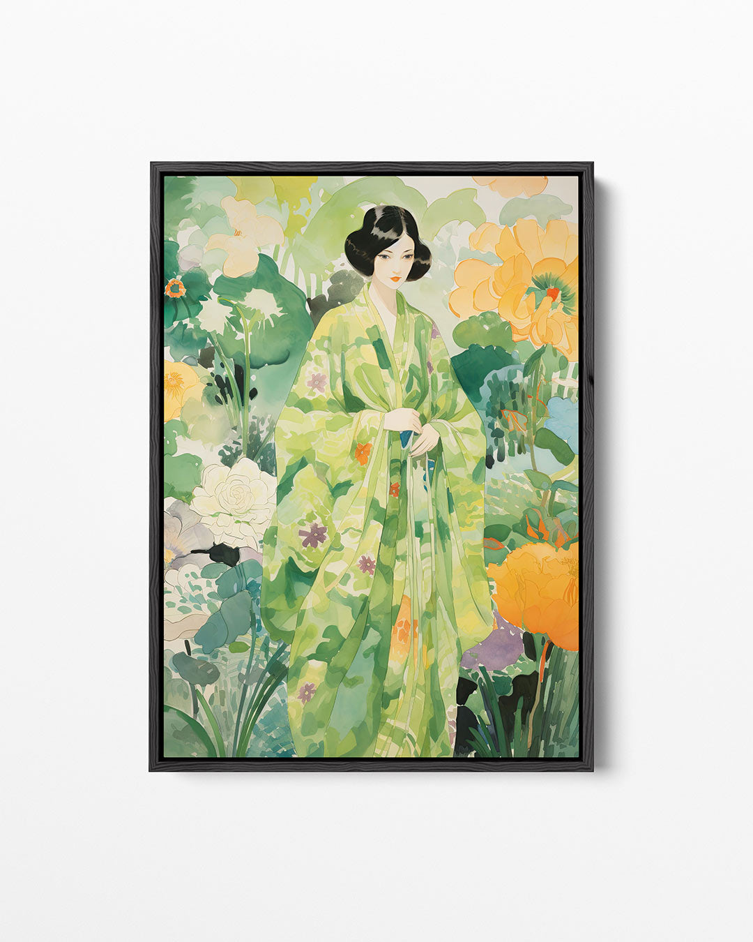 Vrouw in bloemen – staand wanddecoratie kunstwerk