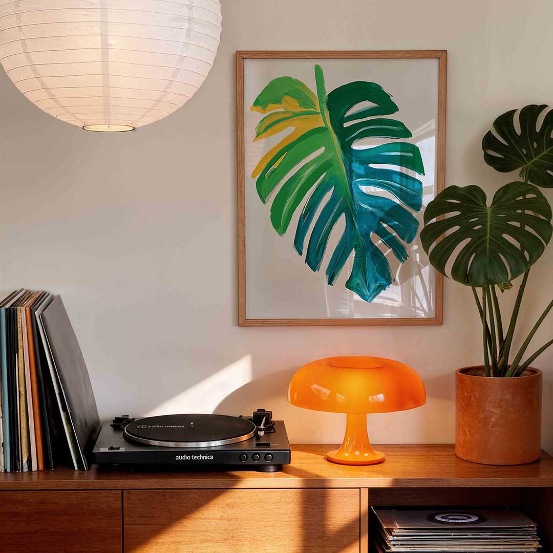 Gekleurde blad – staande bloemen wanddecoratie van WallArtistic