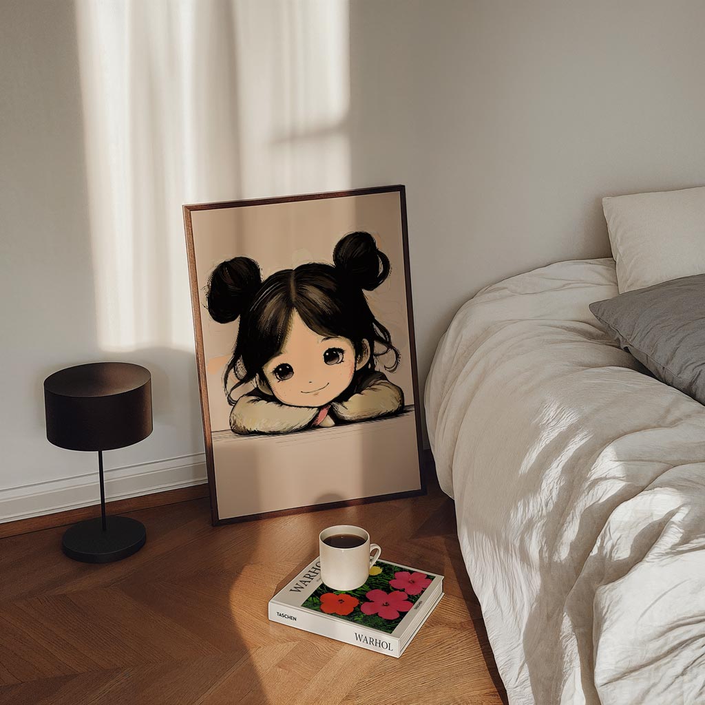 Schattige Kinderkunst – staande kinderkamer wanddecoratie van WallArtistic