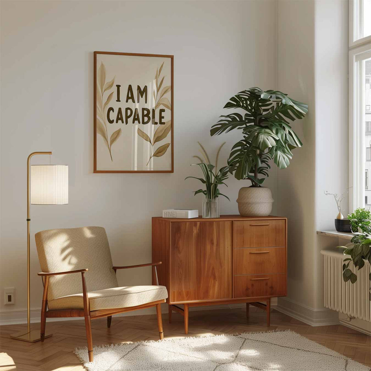 Inspirerende "I Am Capable" – speelse wandkunst als portret kinderposter