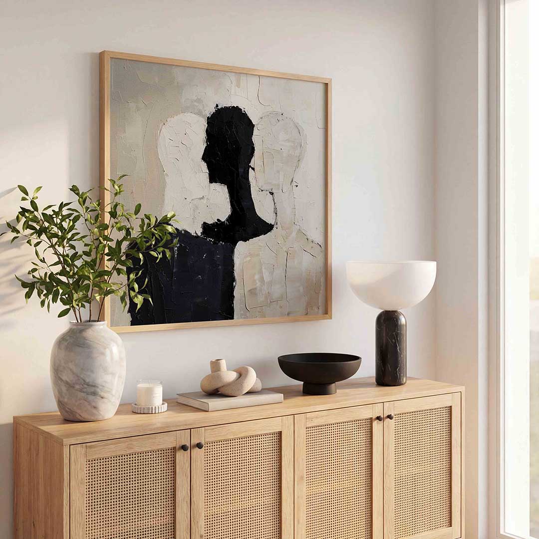 Abstracte silhouetten – abstracte wandkunst als vierkante poster