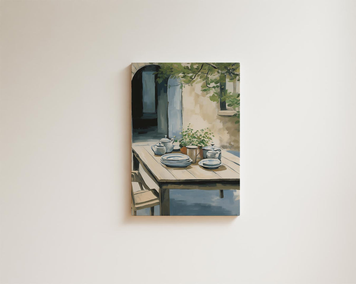 Zomers Tafereel in de Zuid-Franse Tuin – modern portret kunstwerk van WallArtistic