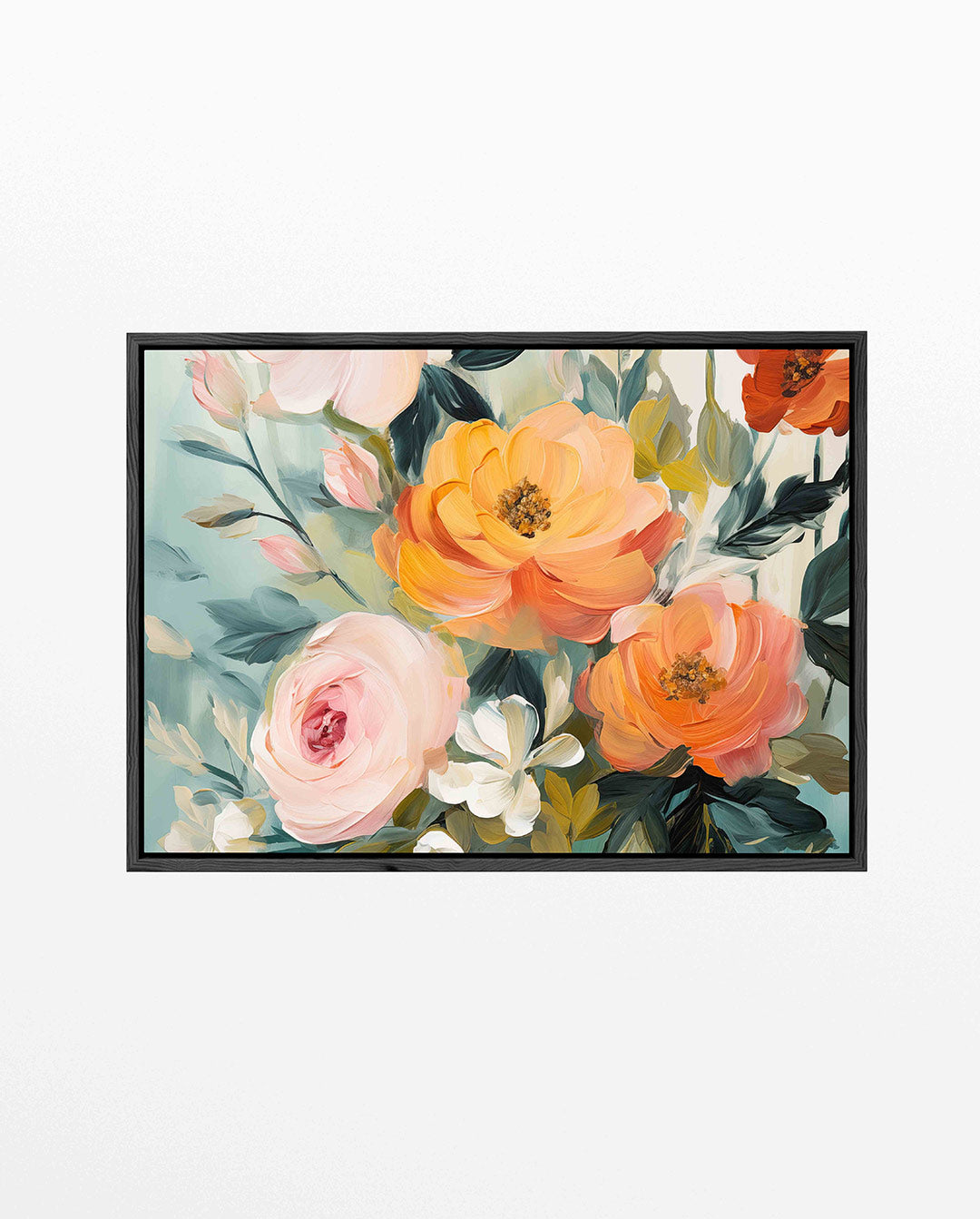 Bloemrijke kleurenpracht – liggend bloemen kunstwerk