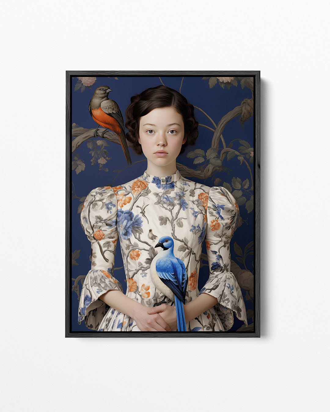 Vrouw met vogels – staand wanddecoratie kunstwerk