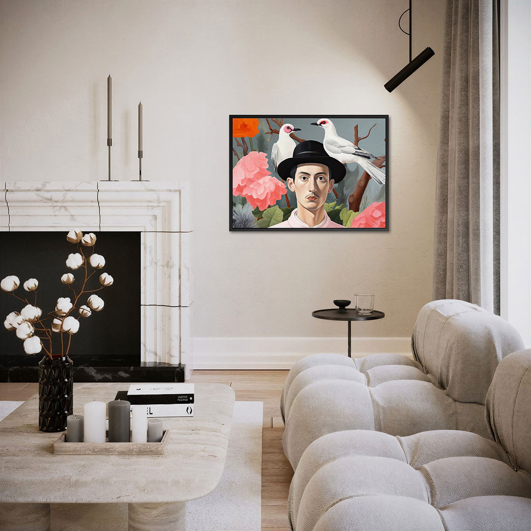 Dromerige portretcompositie – Portret – liggende wanddecoratie