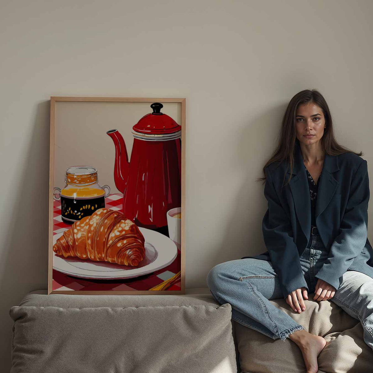 Gezellige Franse Ontbijt – staande keuken wanddecoratie van WallArtistic