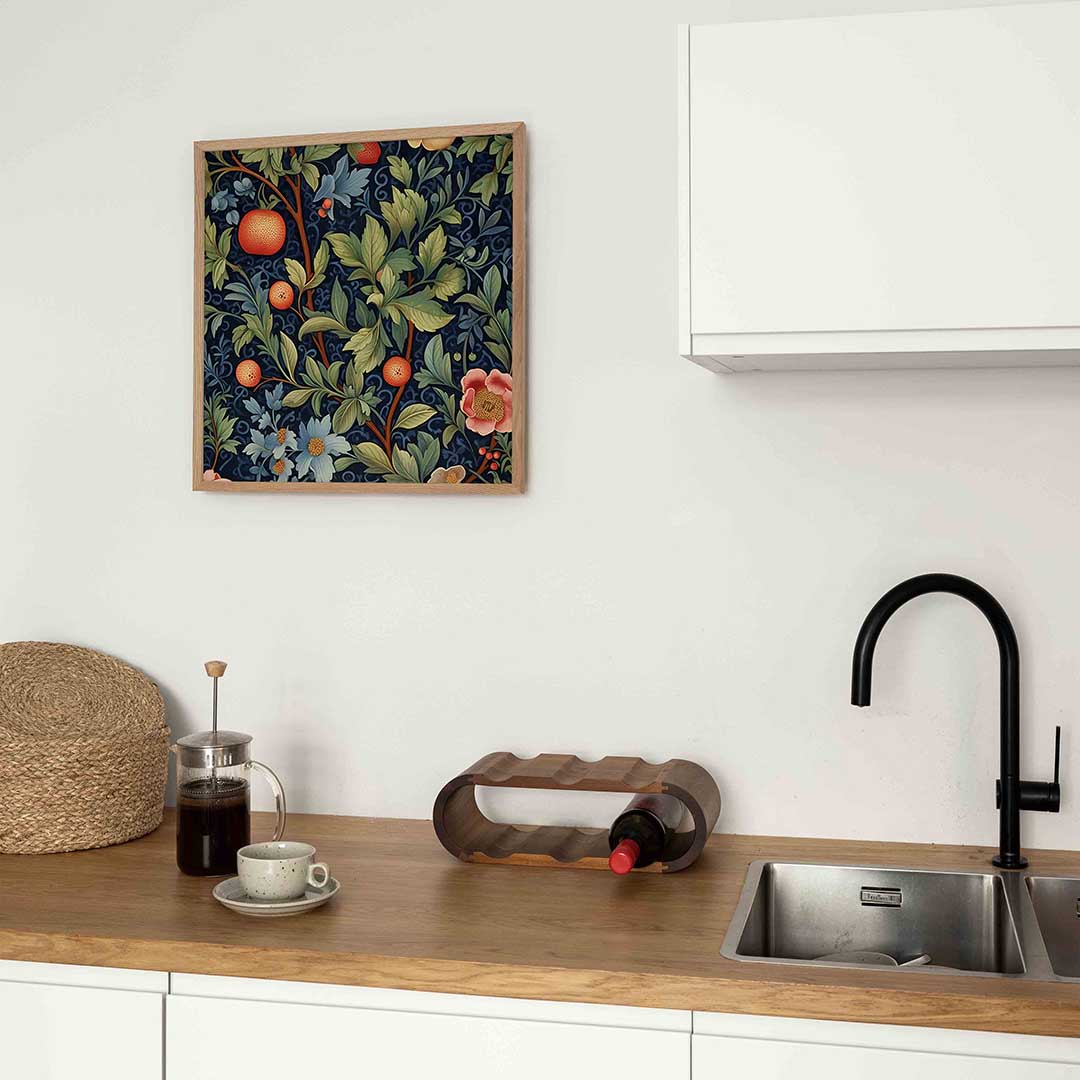 Bloemen en fruit – William Morris poster in vierkant formaat