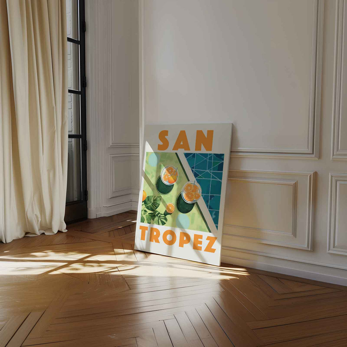 Zonnige St. Tropez Droom – dibond wanddecoratie in staand formaat