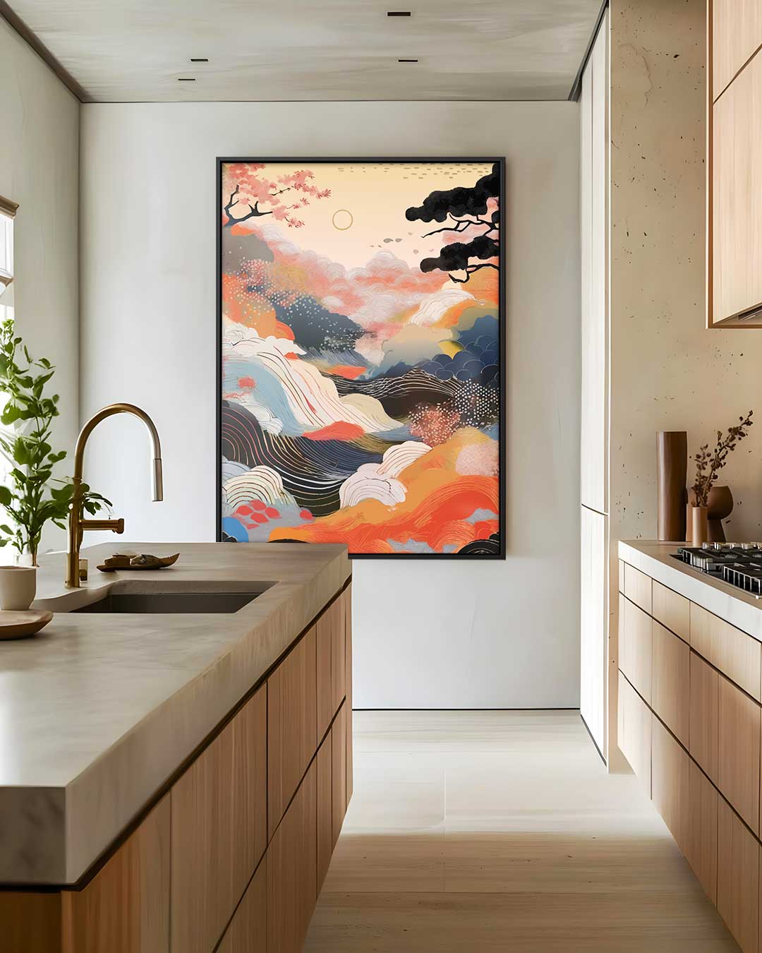 Kleurrijke Horizon – canvas wanddecoratie in portret formaat