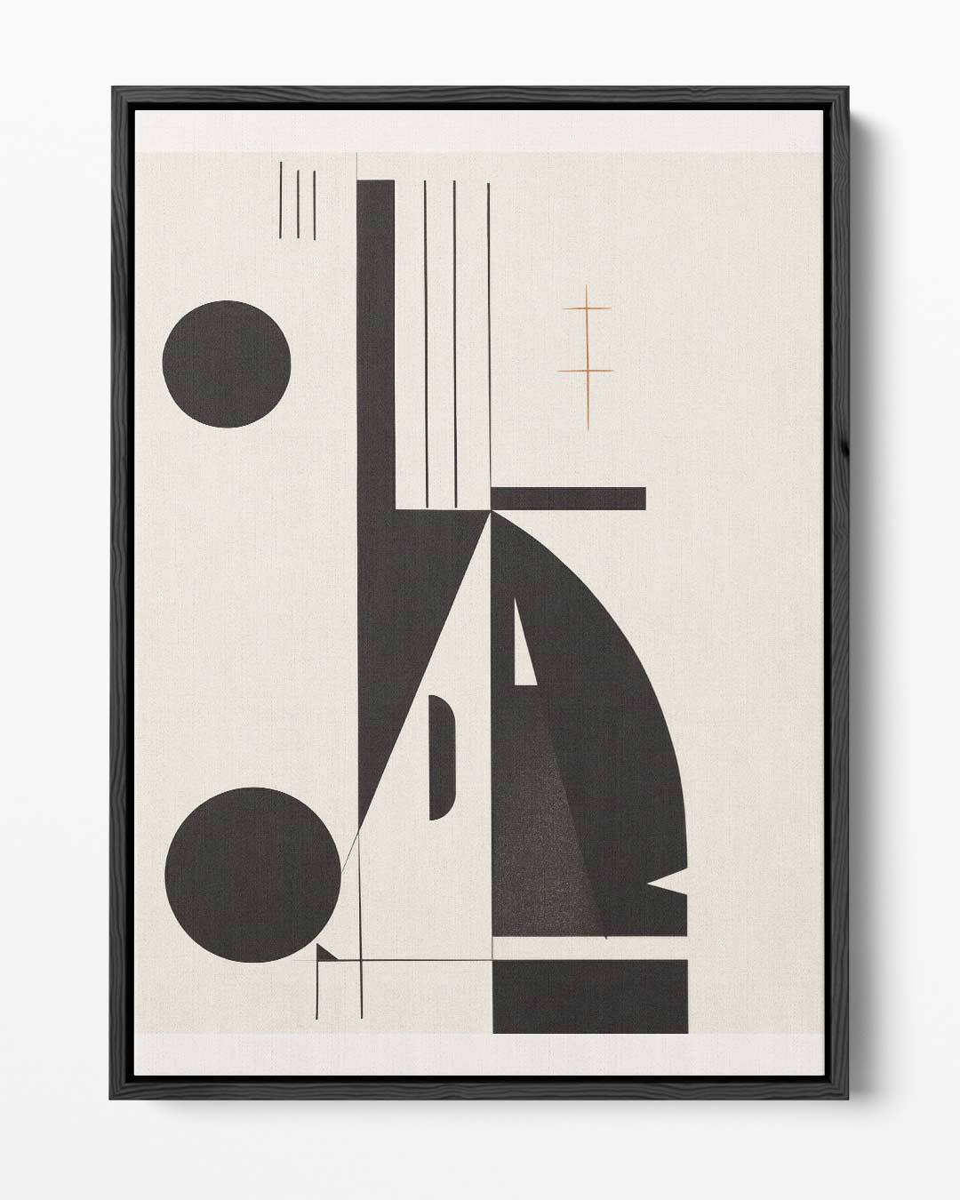 Geometrische Harmonie in Zwart en Wit – portret kunstwerk als wanddecoratie