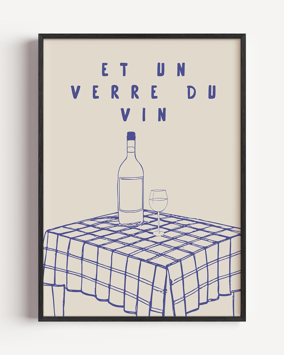 Franse Wijn Tafelscène – keuken portret poster als wanddecoratie