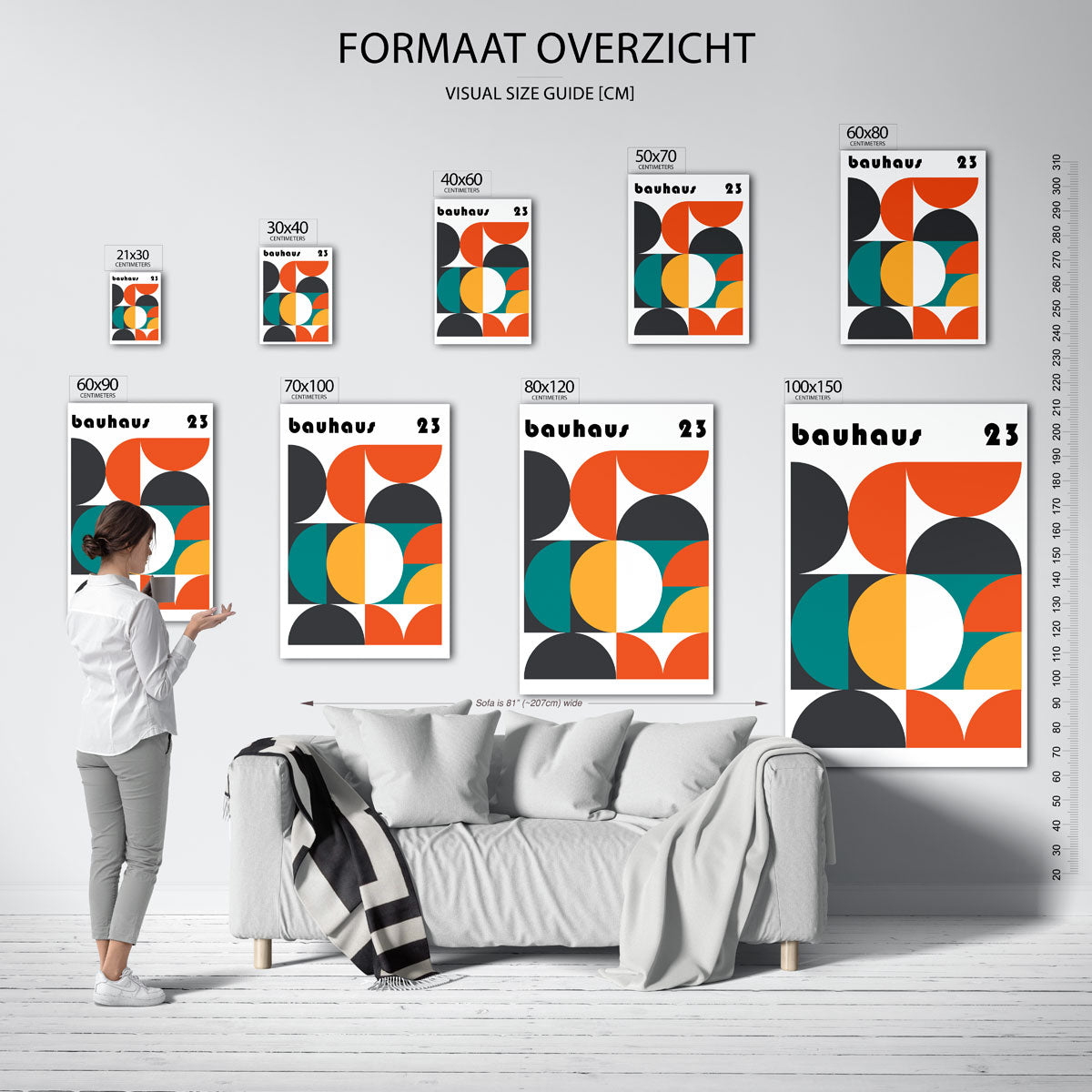Vormen en vlakken – geometrische poster in Bauhaus-stijl van WallArtistic