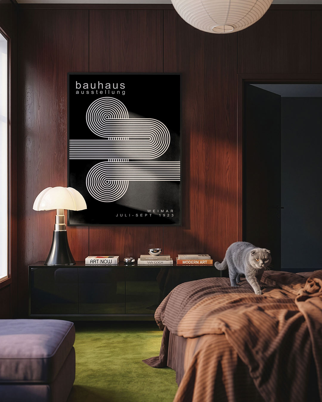 Lijnen en vormen – geometrische Bauhaus poster in staand formaat
