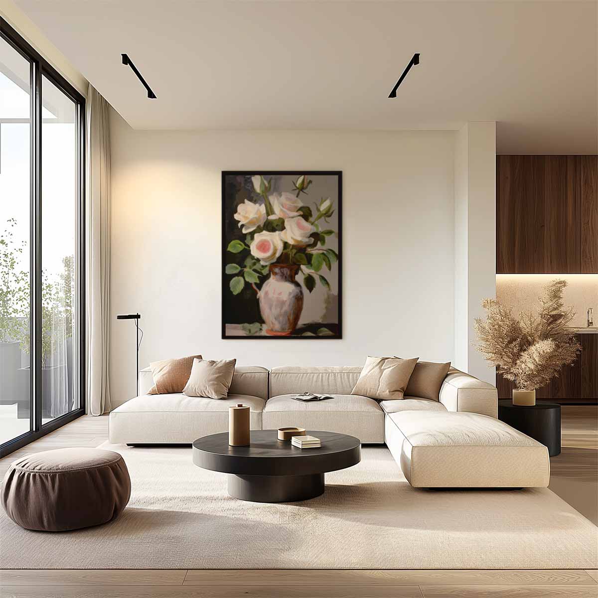 Tijdloze Rozenpracht – staand kunstwerk voor modern interieur
