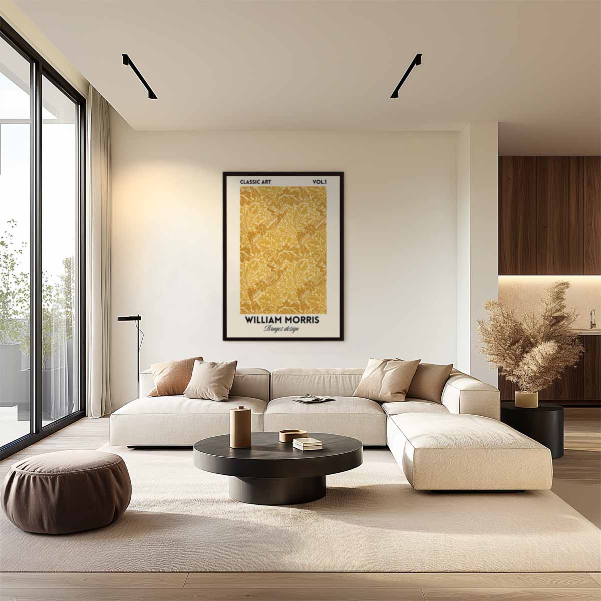 Vintage Bloemenbehang – staand kunstwerk voor modern interieur
