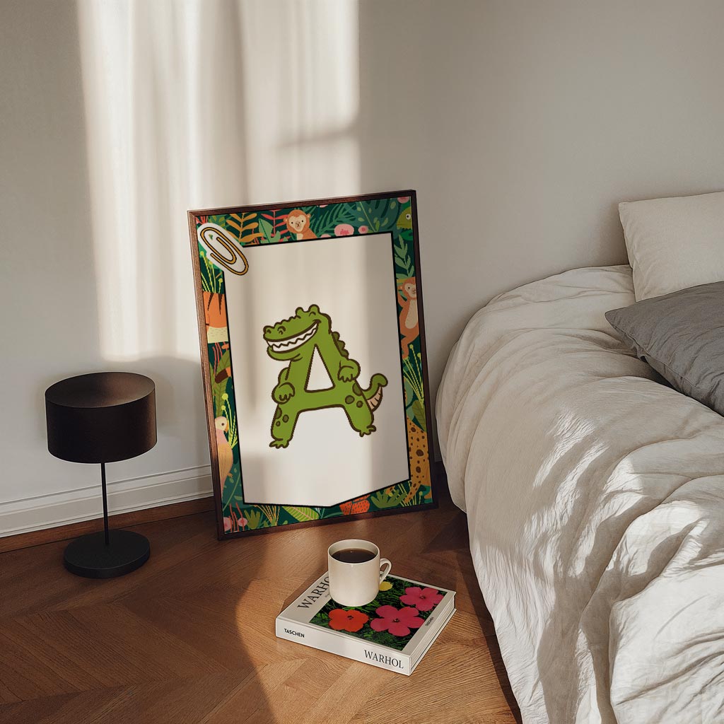 Jungle Alfabet – kinderposter in staand formaat