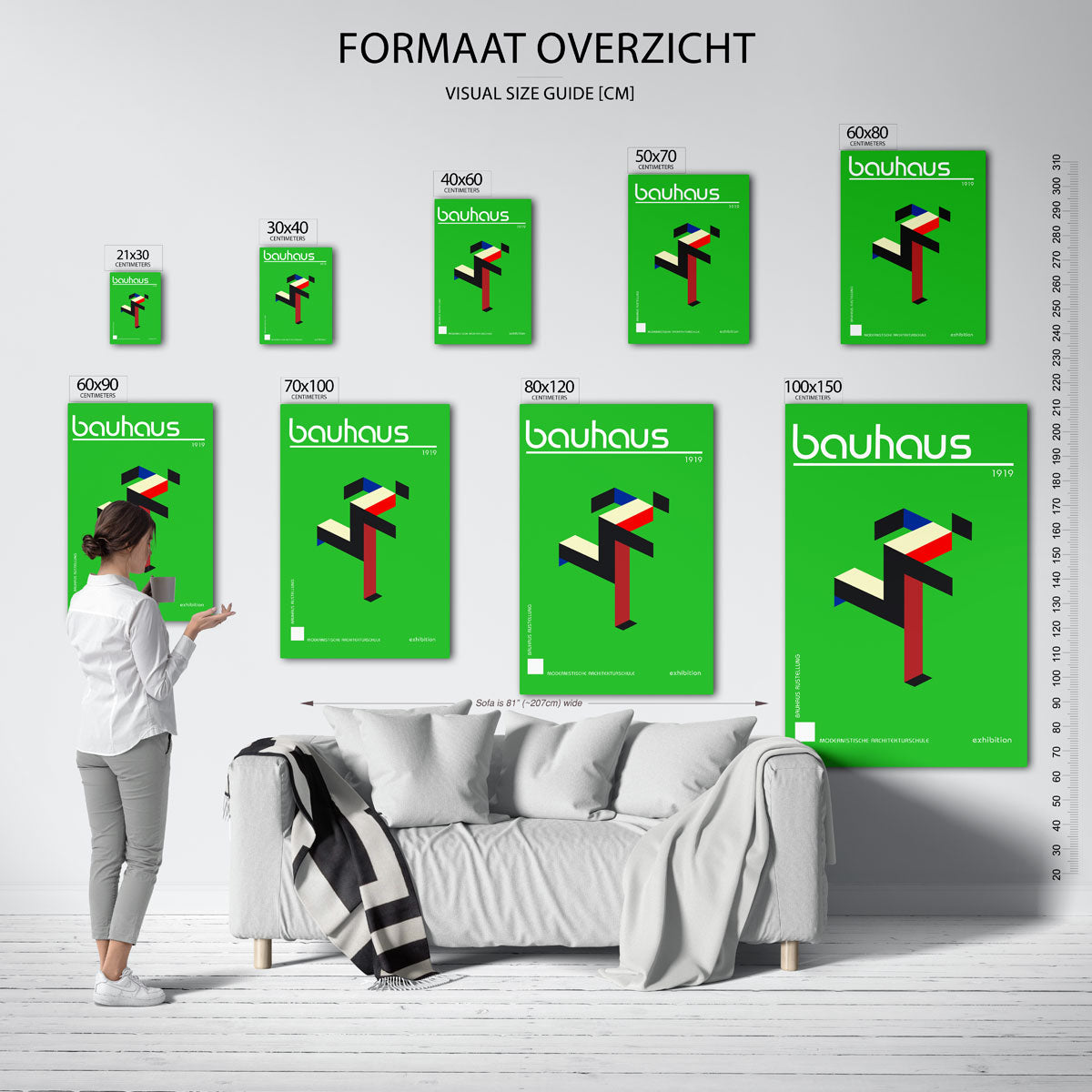 Vorm en kleur – geometrische poster in Bauhaus-stijl van WallArtistic