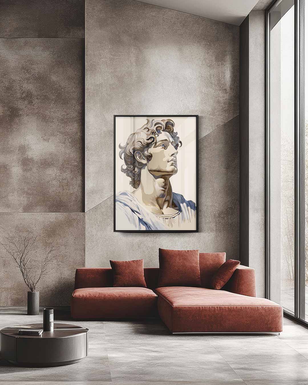 Klassieke Buste Portret – staande wandkunst voor woonkamer of interieur