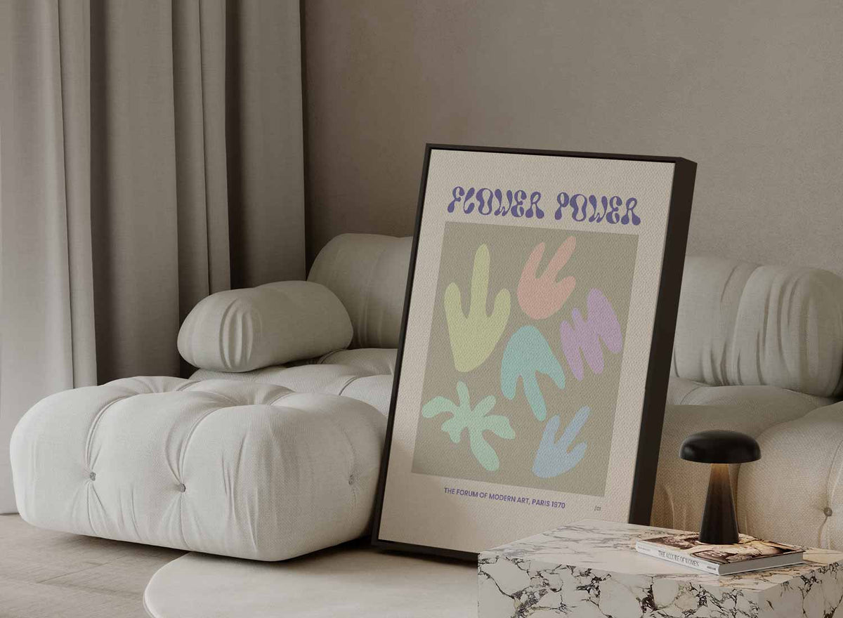 Flower Power Poster – canvas kunstwerk als wanddecoratie