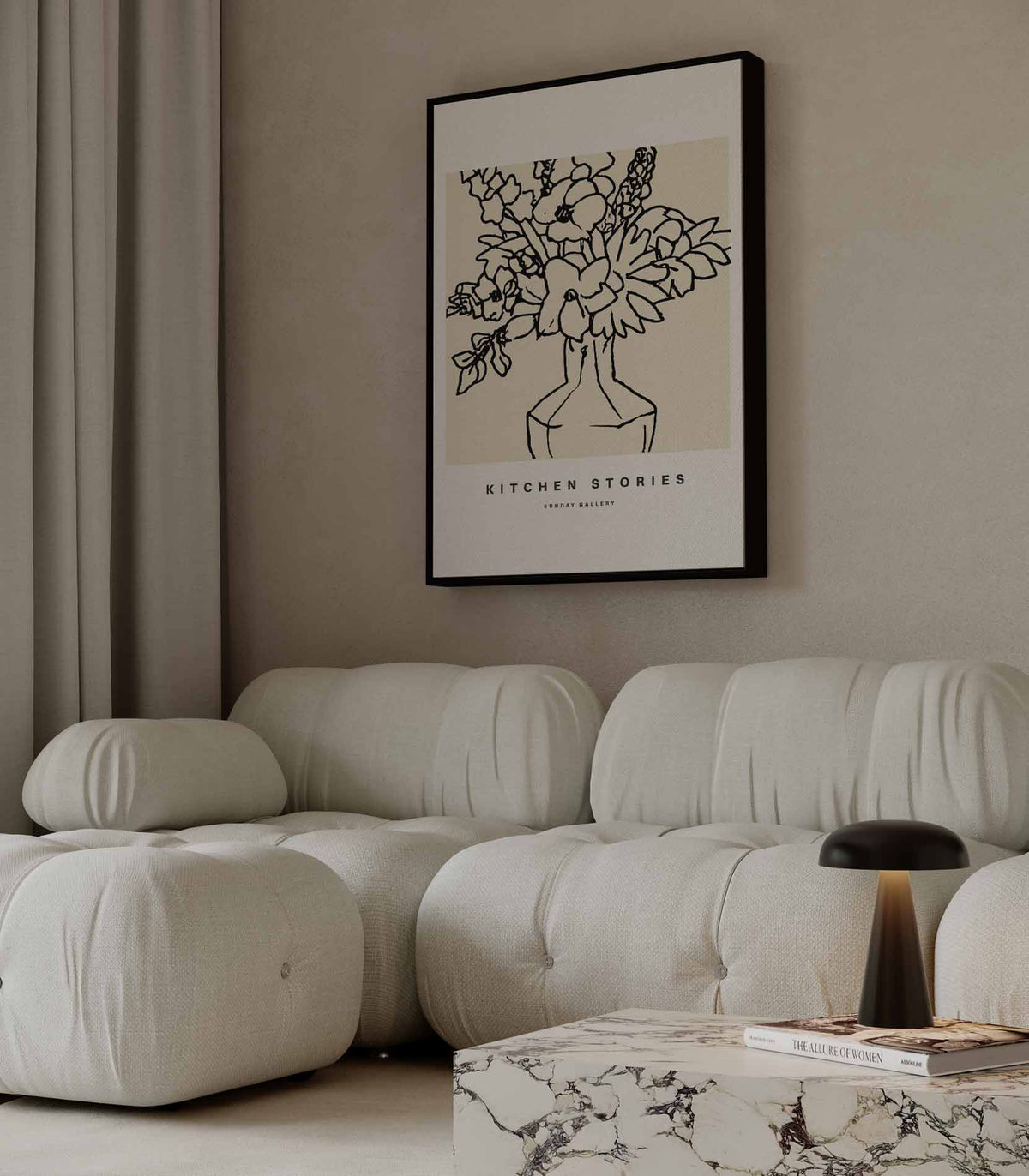 Bloemrijke Vaaskunst – modern portret kunstwerk van WallArtistic