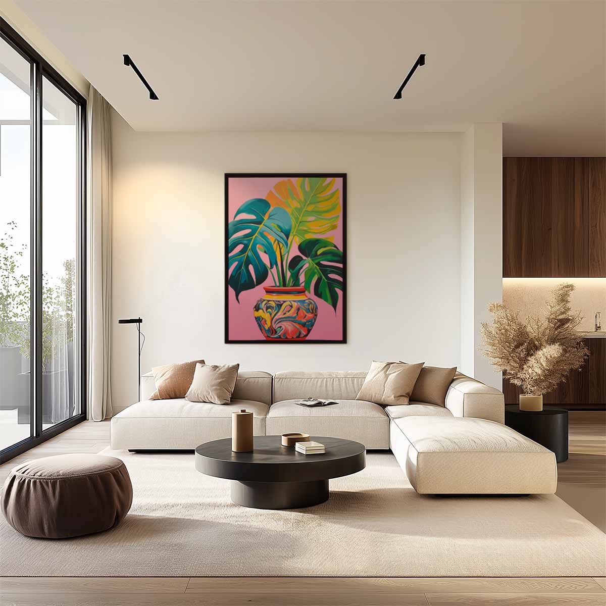 Tropische Schilderij in Vrolijke Kleuren – staand kunstwerk voor modern interieur