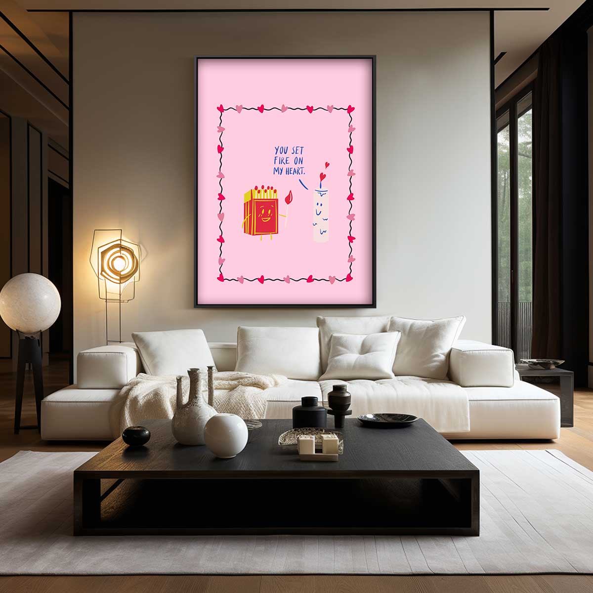 Vurige Liefdeskaart – modern portret kunstwerk van WallArtistic