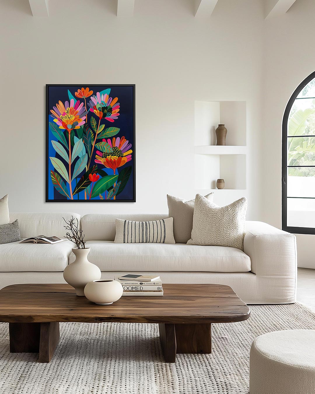 Kleurrijke bloemen – moderne staande wandkunst