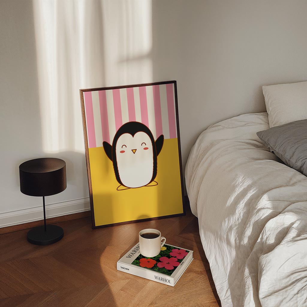 Schattige Pinguïn – staande kinderkamer wanddecoratie van WallArtistic