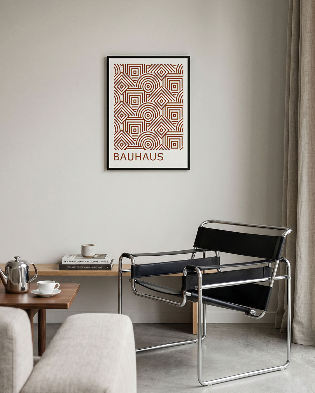 Lijnen en patronen – geometrische Bauhaus poster in staand formaat