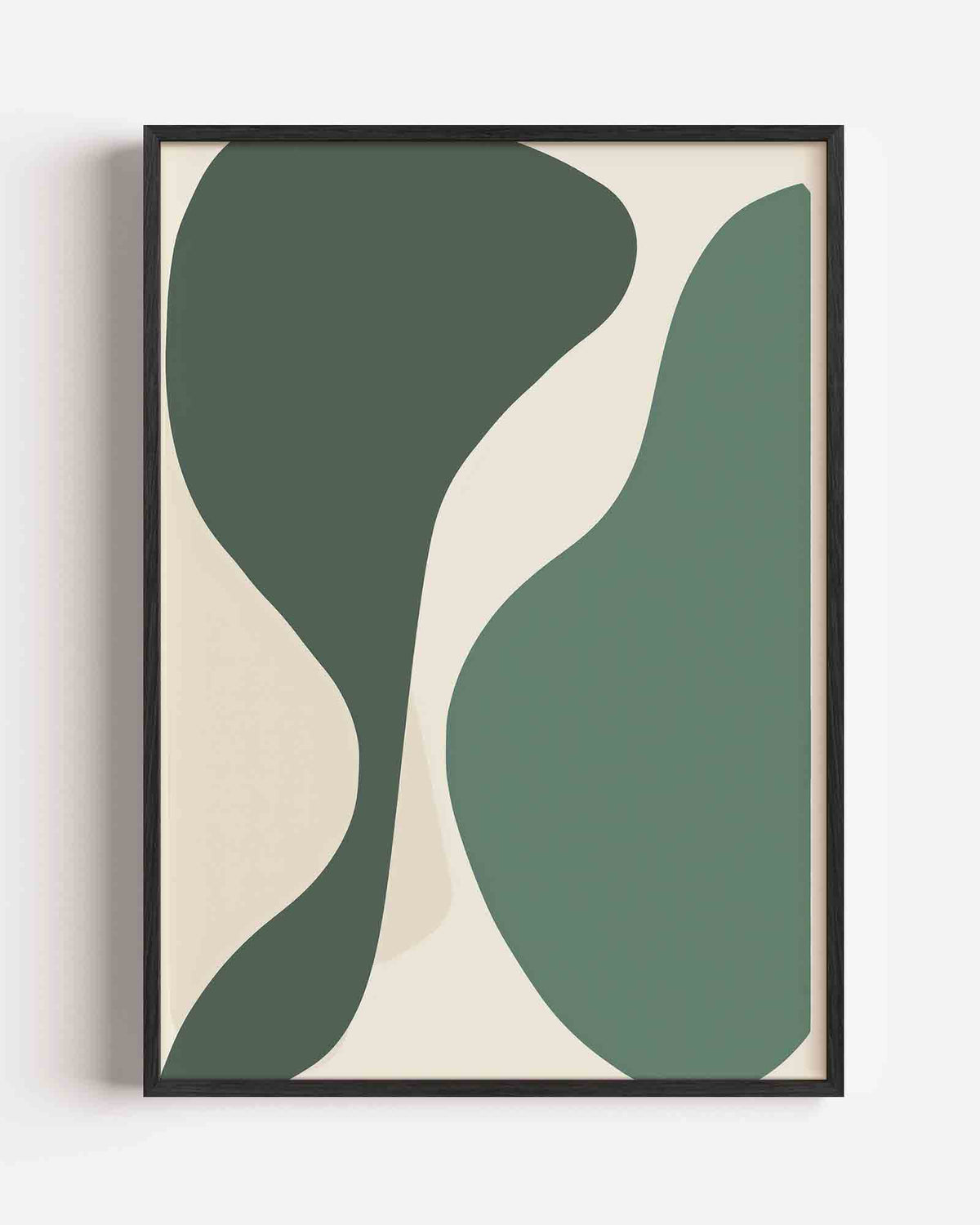 Abstracte groene vormen – hedendaagse illustratie portret poster als wanddecoratie