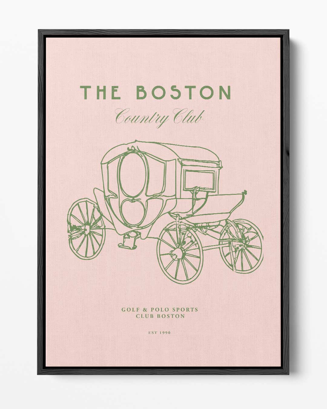Vintage Boston Koets Illustratie – portret kunstwerk als wanddecoratie
