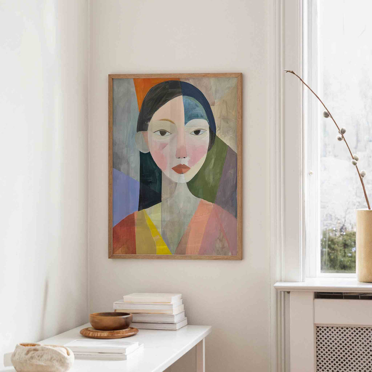 Abstracte gezichten – staande hedendaagse wanddecoratie van WallArtistic