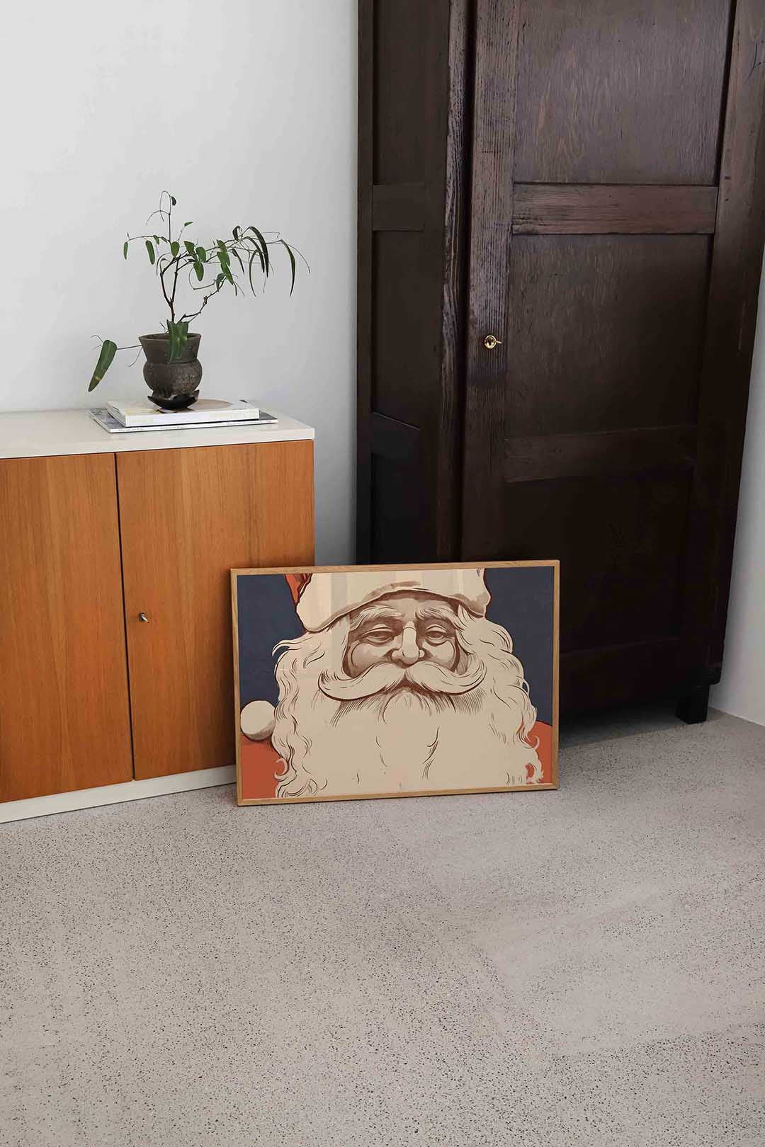 Kerstman portret – hedendaagse illustratie als liggende poster