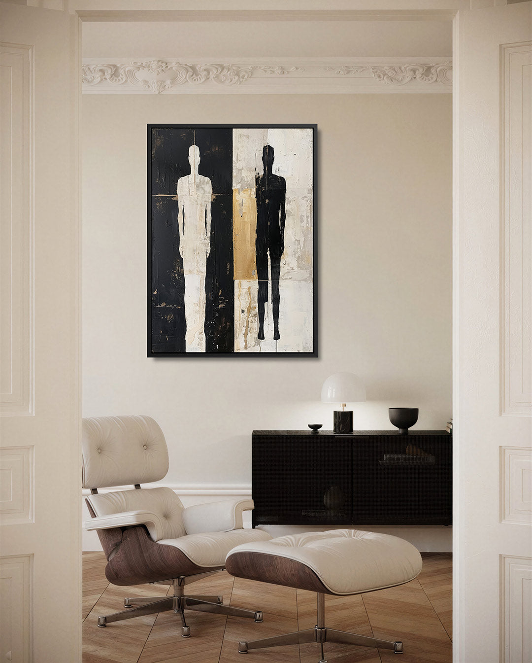 Menselijke silhouetten – moderne staande wandkunst
