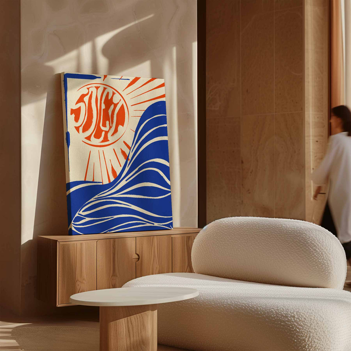 Zon en Golven Abstract – plexiglas kunstwerk als wanddecoratie