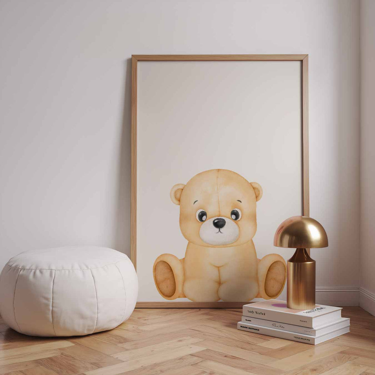 Schattige Beer Kinderkamer – speelse wandkunst als portret kinderposter