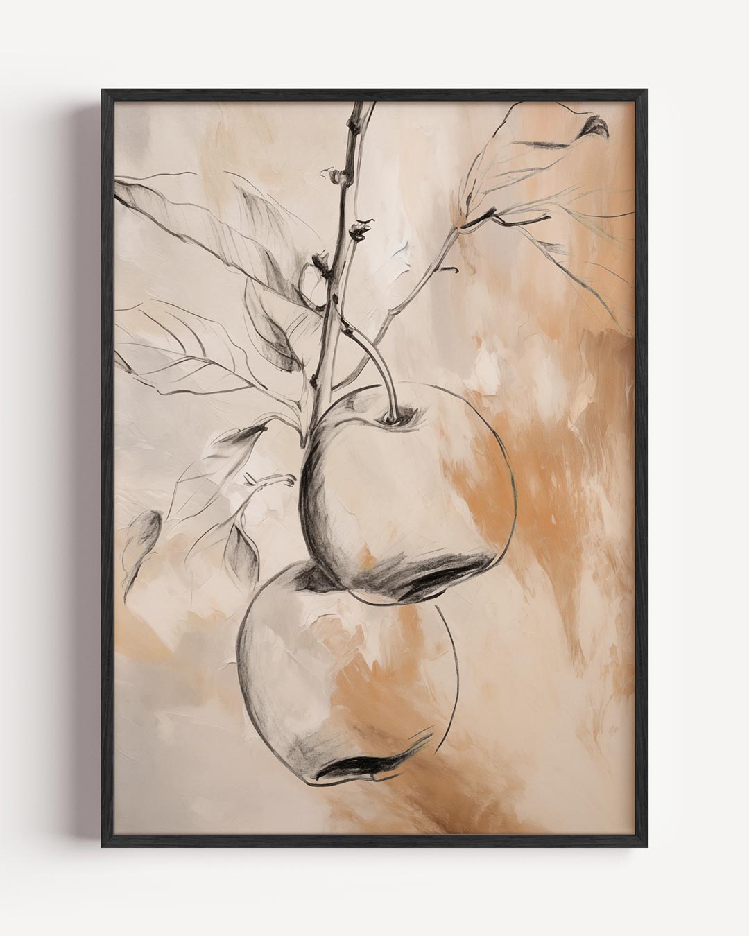 Twee Vruchten aan Tak – botanische portret poster als wanddecoratie