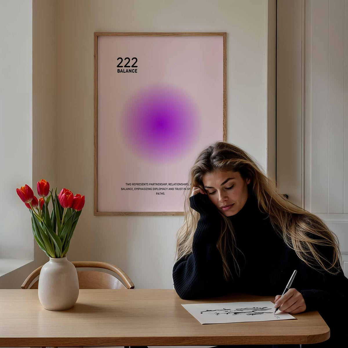 Betoverende 222 Balans – mindful poster als rustige wanddecoratie