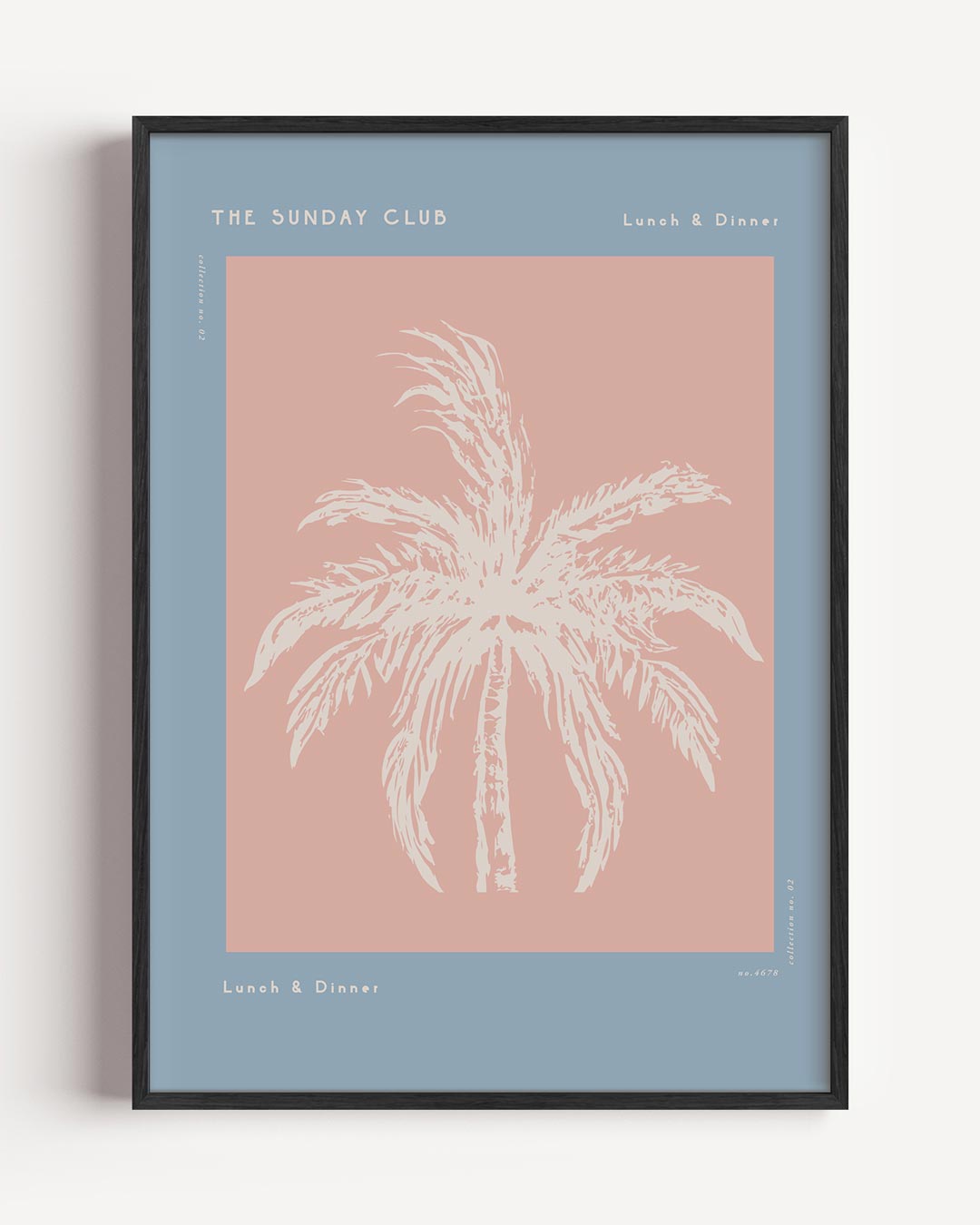 Palmboom Pastel – College Club portret poster als wanddecoratie