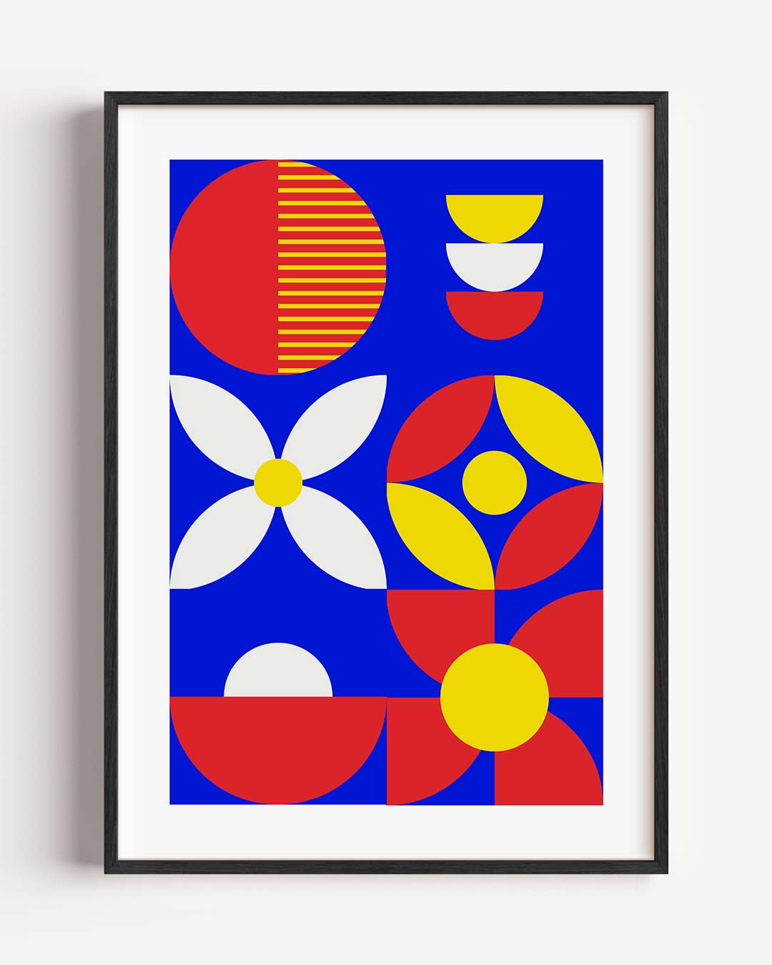 Kleurrijke Geometrische Bloemenkracht – dieren portret poster als wanddecoratie