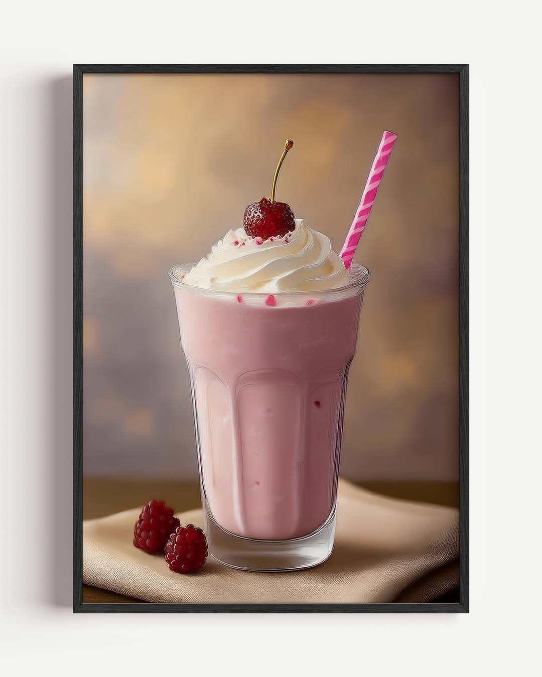Romantische Milkshake – keuken portret poster als wanddecoratie