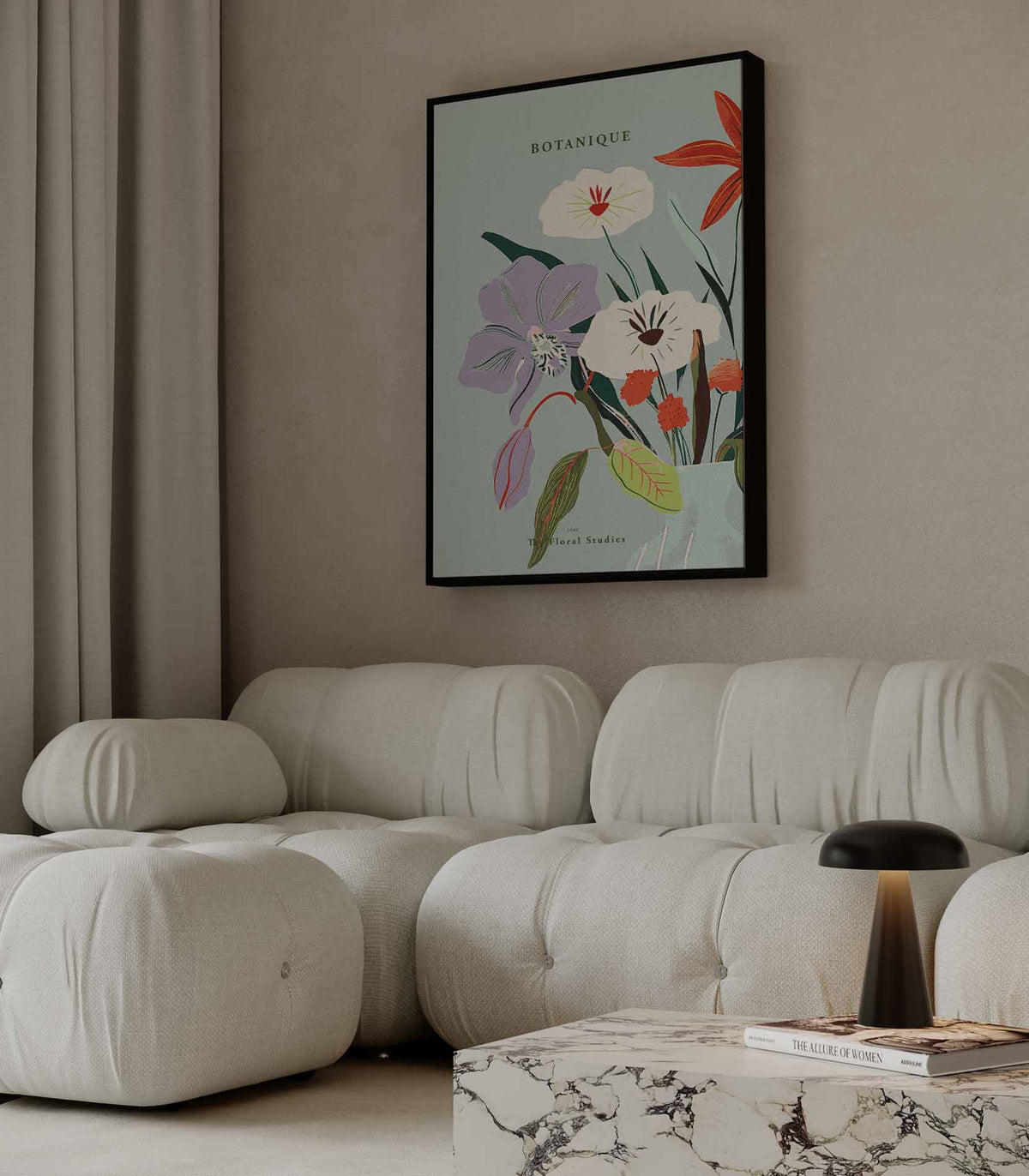 Bloemenpracht in Pastel – staande wandkunst voor woonkamer of interieur