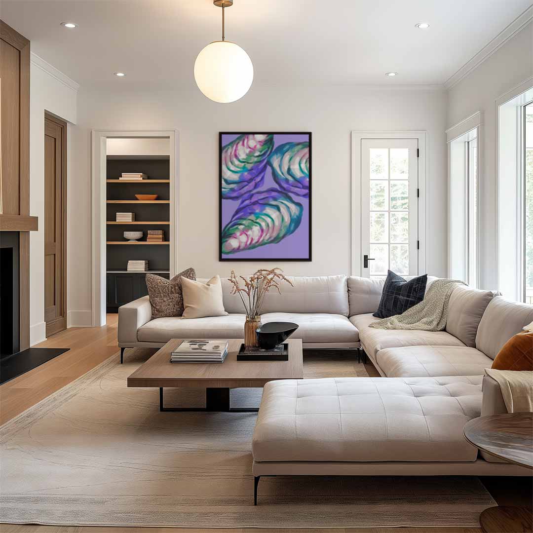 Kleurrijke Abstracte Oesters – modern portret kunstwerk van WallArtistic