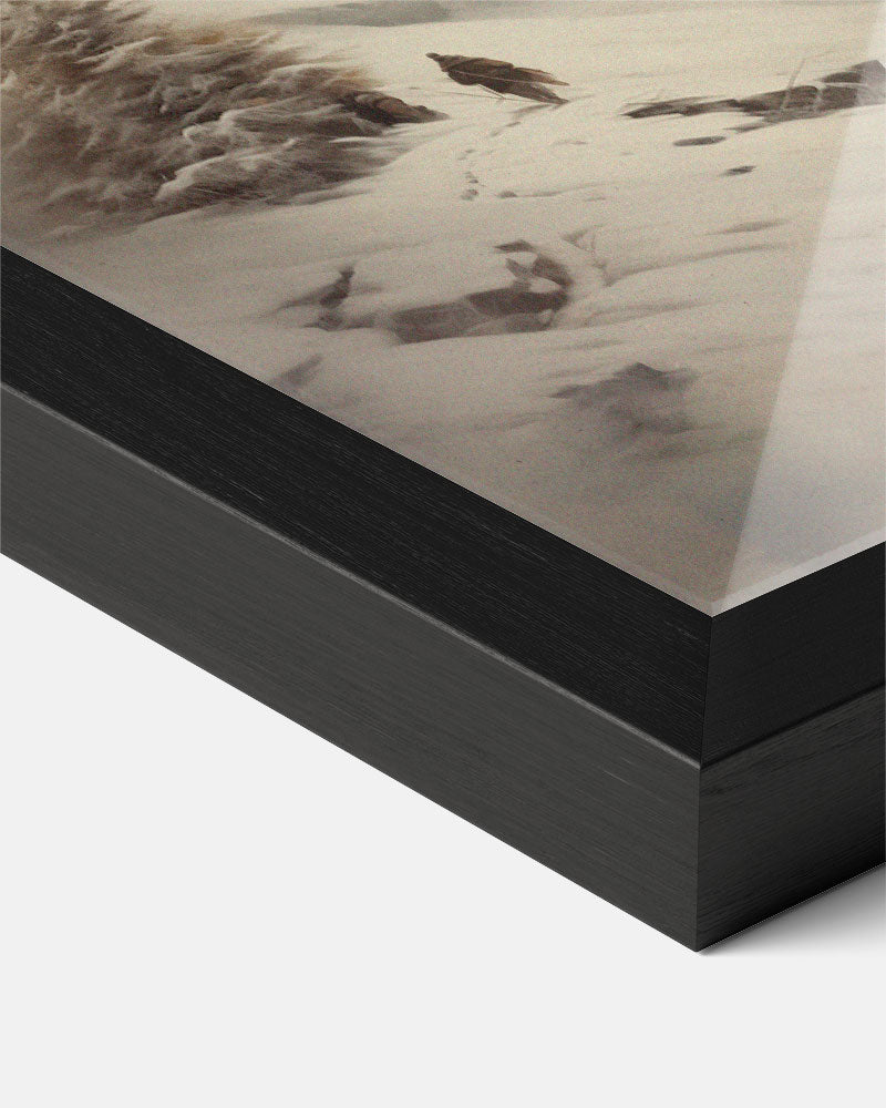 Winterse Berghike – kerst poster als sfeervolle staande wanddecoratie