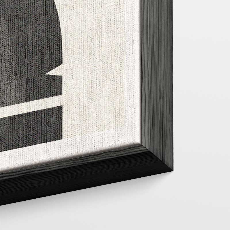 Geometrische Harmonie in Zwart en Wit – kunstwerk met zwarte baklijst