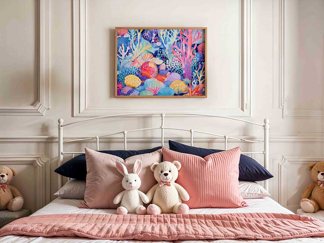 Kleurrijke koraalriffen – kids poster in liggend formaat