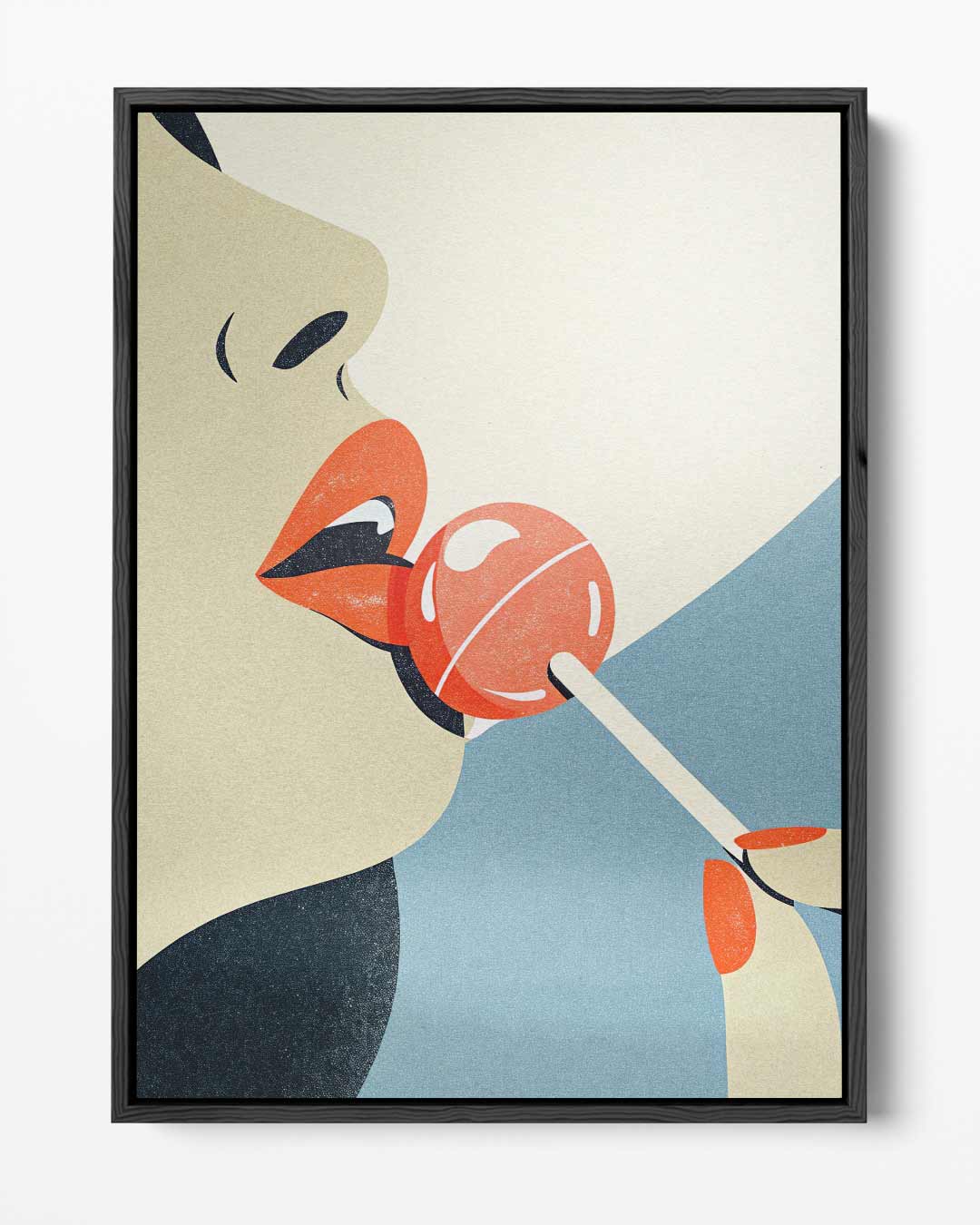 Verleidelijke Kunst met Lolly – portret kunstwerk als wanddecoratie