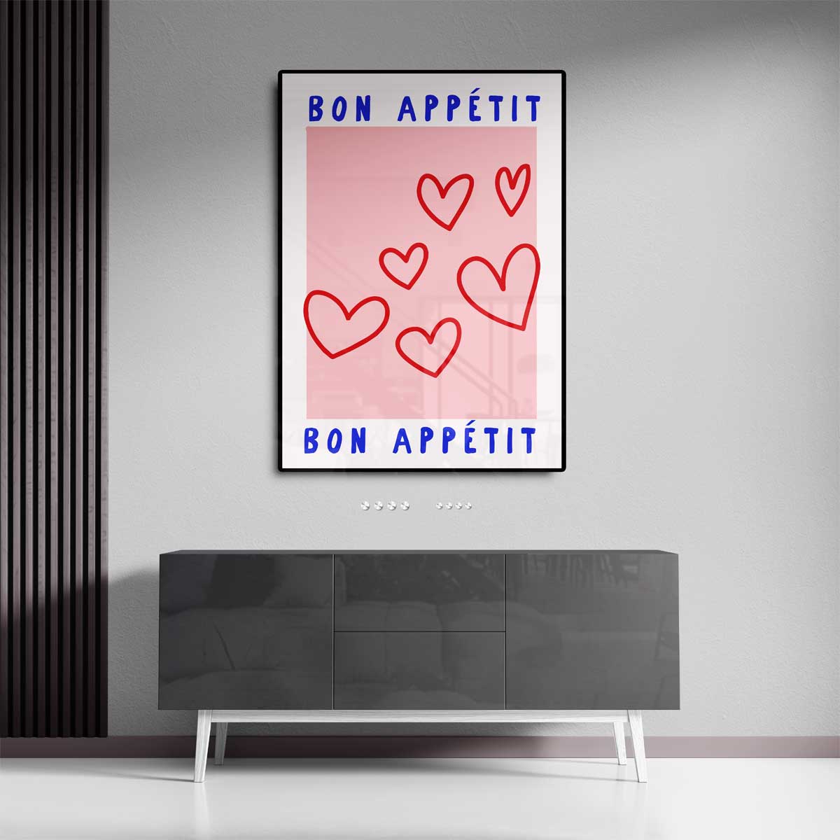 Bon Appétit Harten – staande wandkunst voor woonkamer of interieur