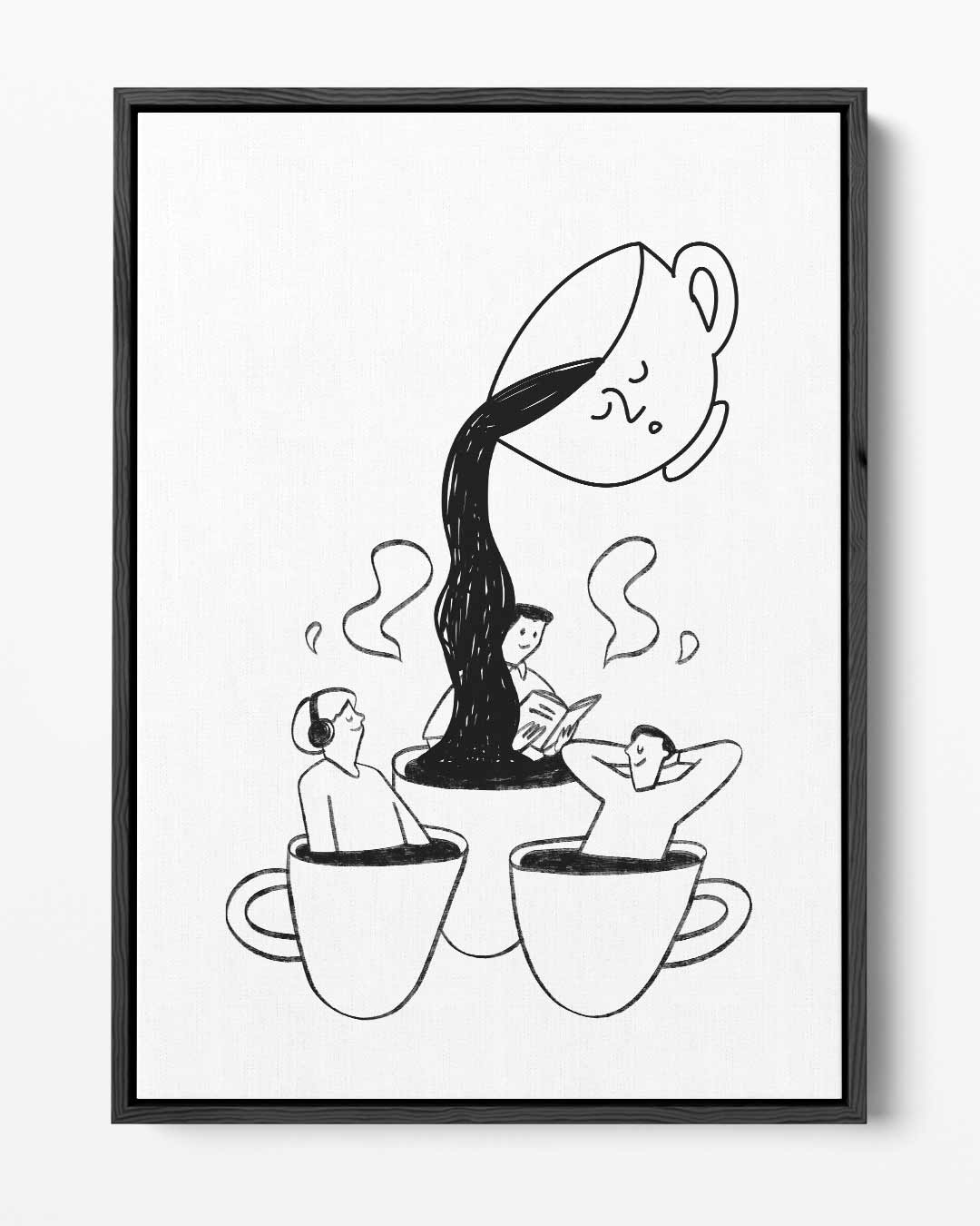 Koffie Dromen – portret kunstwerk als wanddecoratie